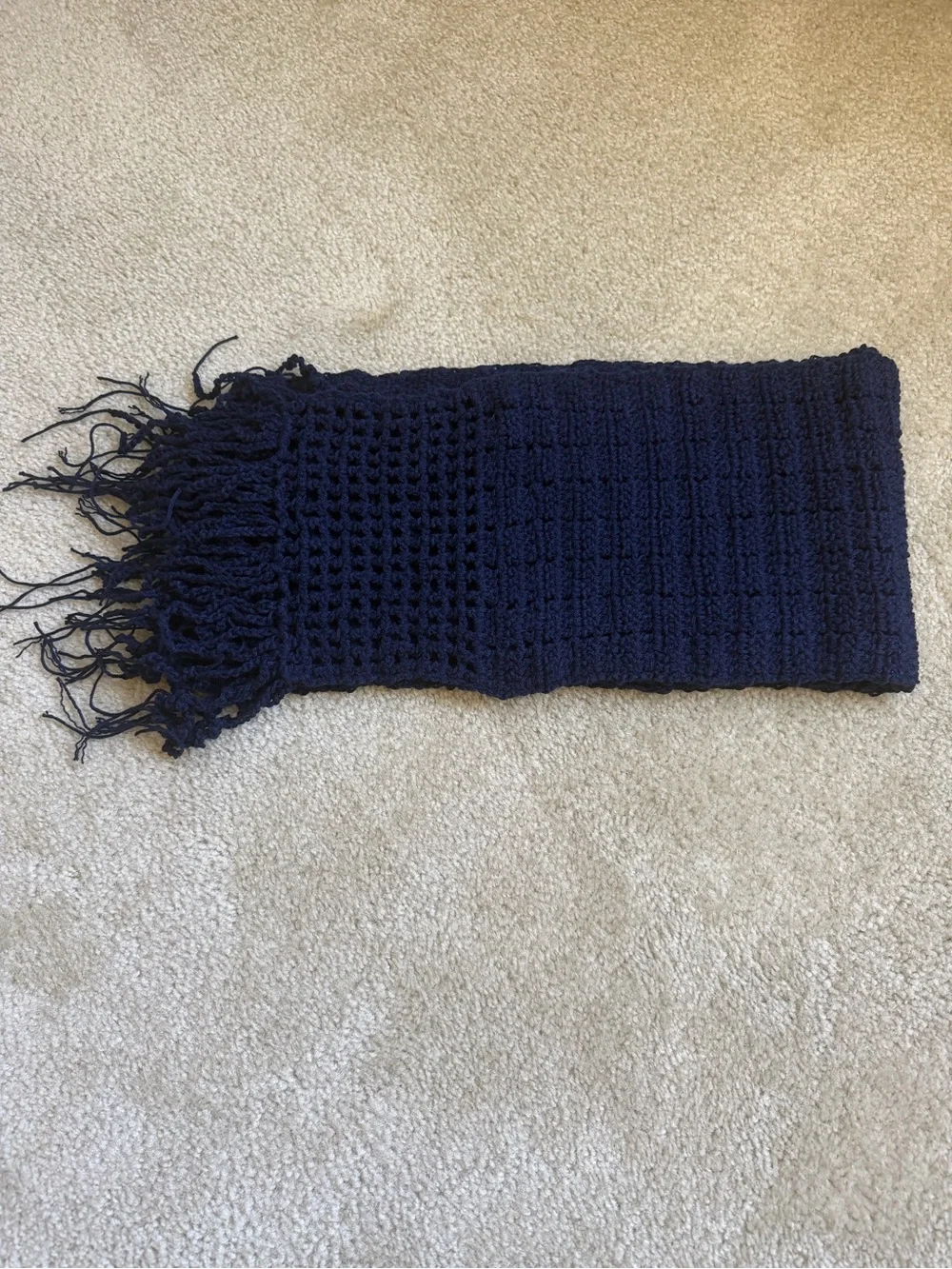 Adults  Navy Knit Scarf